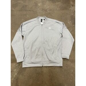 Adidas Jacket Mens XL Gray ClimaWarm Full Zip Bomber Mesh Lined Athletic Track